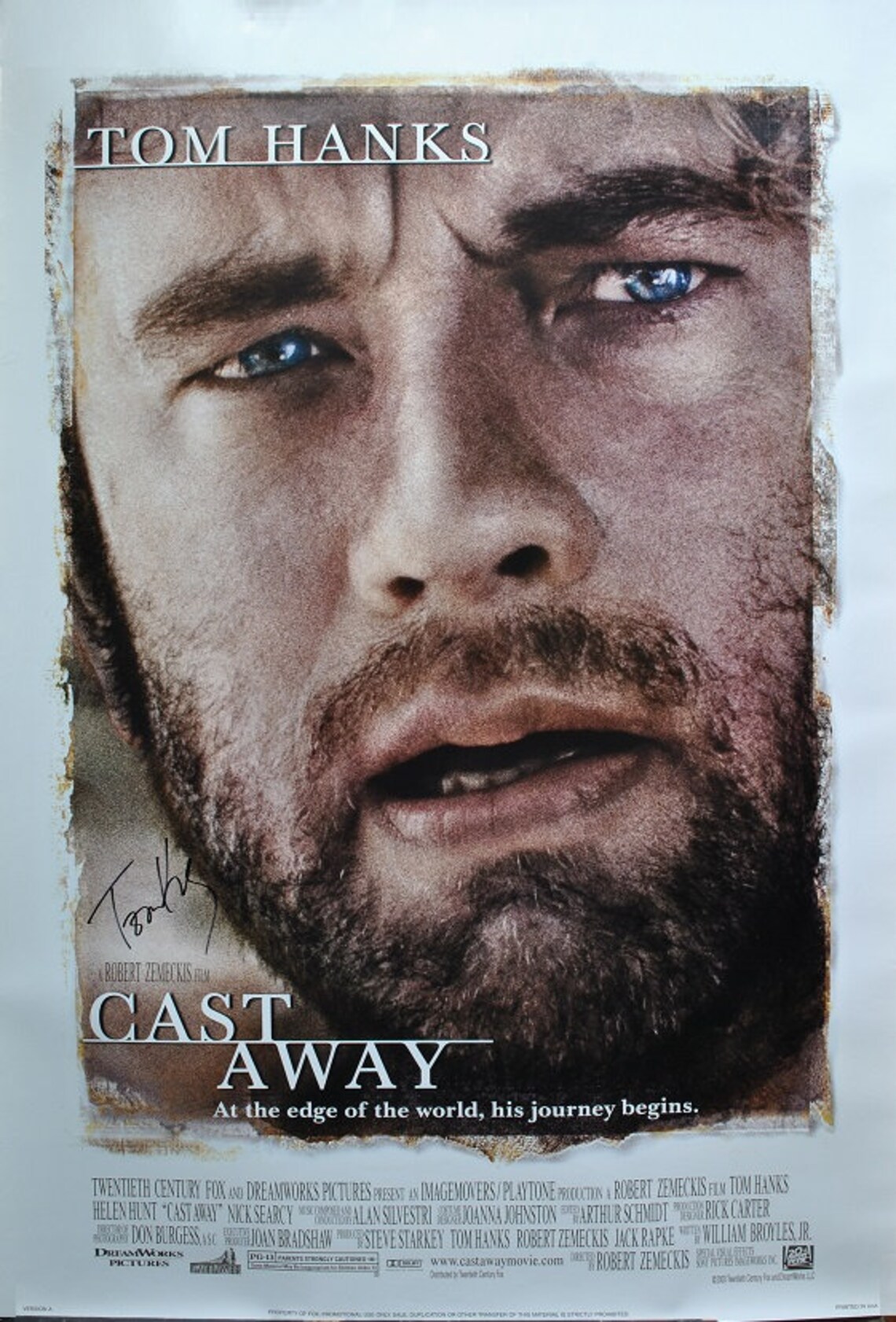 TOM HANKS CAST Away Signed Movie Poster 27x 40 | Etsy