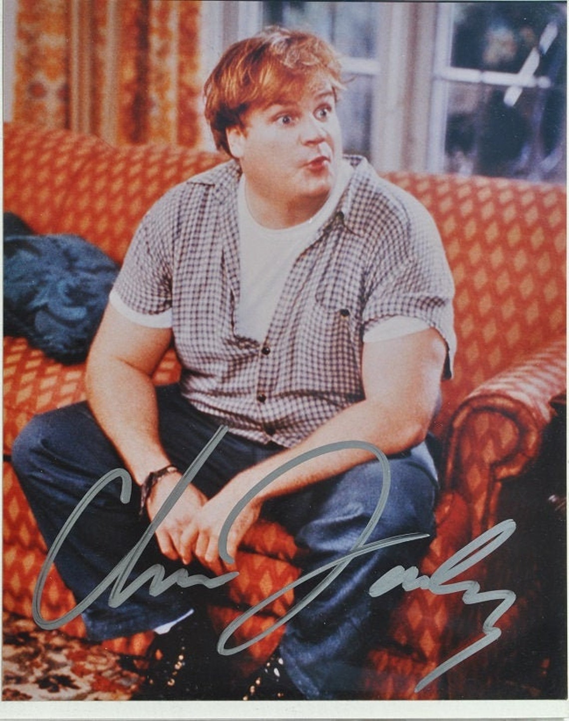 CHRIS FARLEY SIGNED Photo Tommy Boy Coneheads Blacksheep