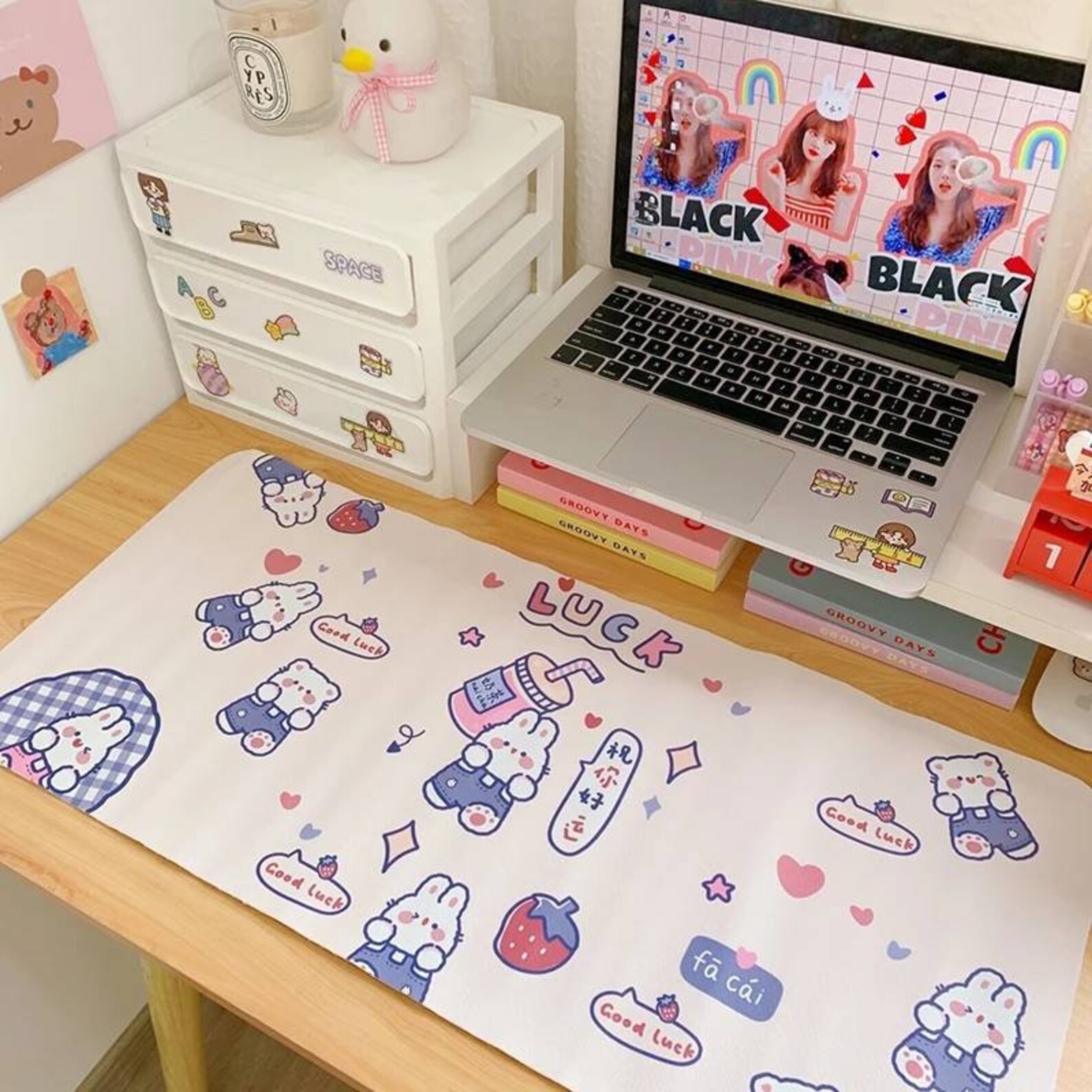 Kawaii Desk Mat Cute Desk Pad Aesthetic Desk decor Pink Etsy