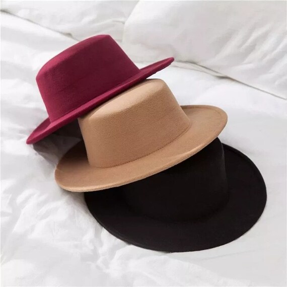Hats for Women Flat Top Fedoras Hats 