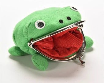 Anime Plush Frog Coin Purse with Ninja Necklace Frog Coin Wallet Green Anime Cosplay Frog Coin Pouch Anime Plush Frog Coin Purse with Ninja Necklace Frog Coin Wallet Green Anime Cosplay Frog Coin Pouch