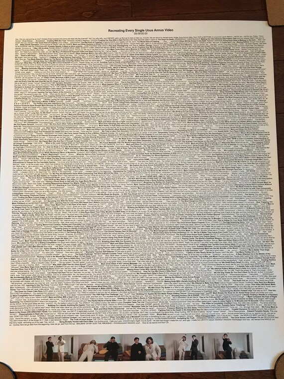 Unus Annus Poetic Dialogue Poster: Recreating Every Single - Etsy