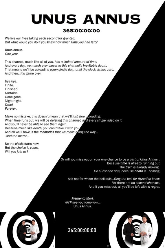 Unus Annus Poetic Dialogue Poster: Unus Annus - Etsy