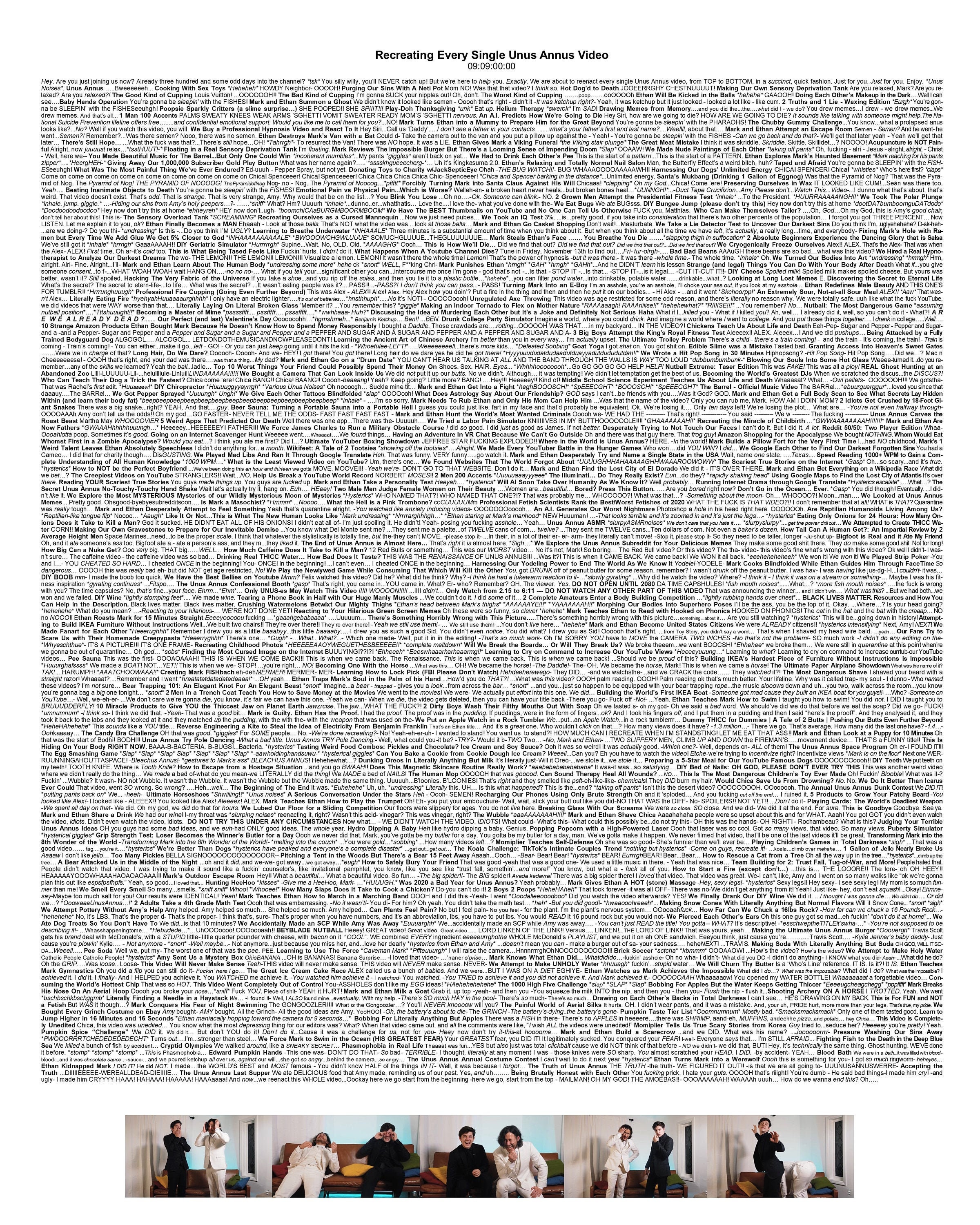 Unus Annus Poetic Dialogue Poster: Recreating Every Single - Etsy