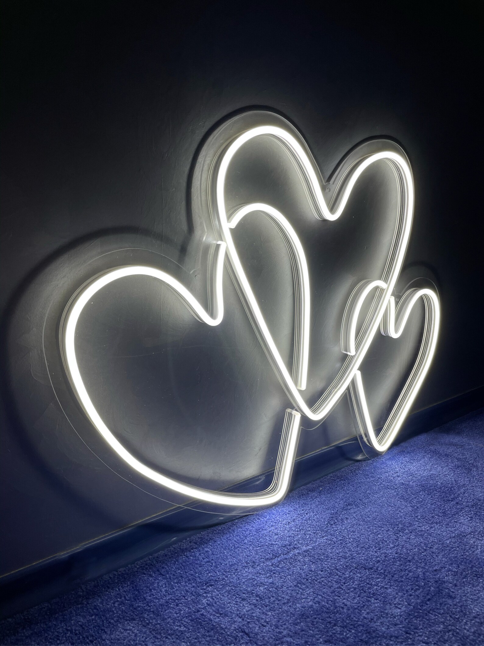 3 Heart Neon LED Sign Neon sign Bedroom custom neon sign Neon Etsy