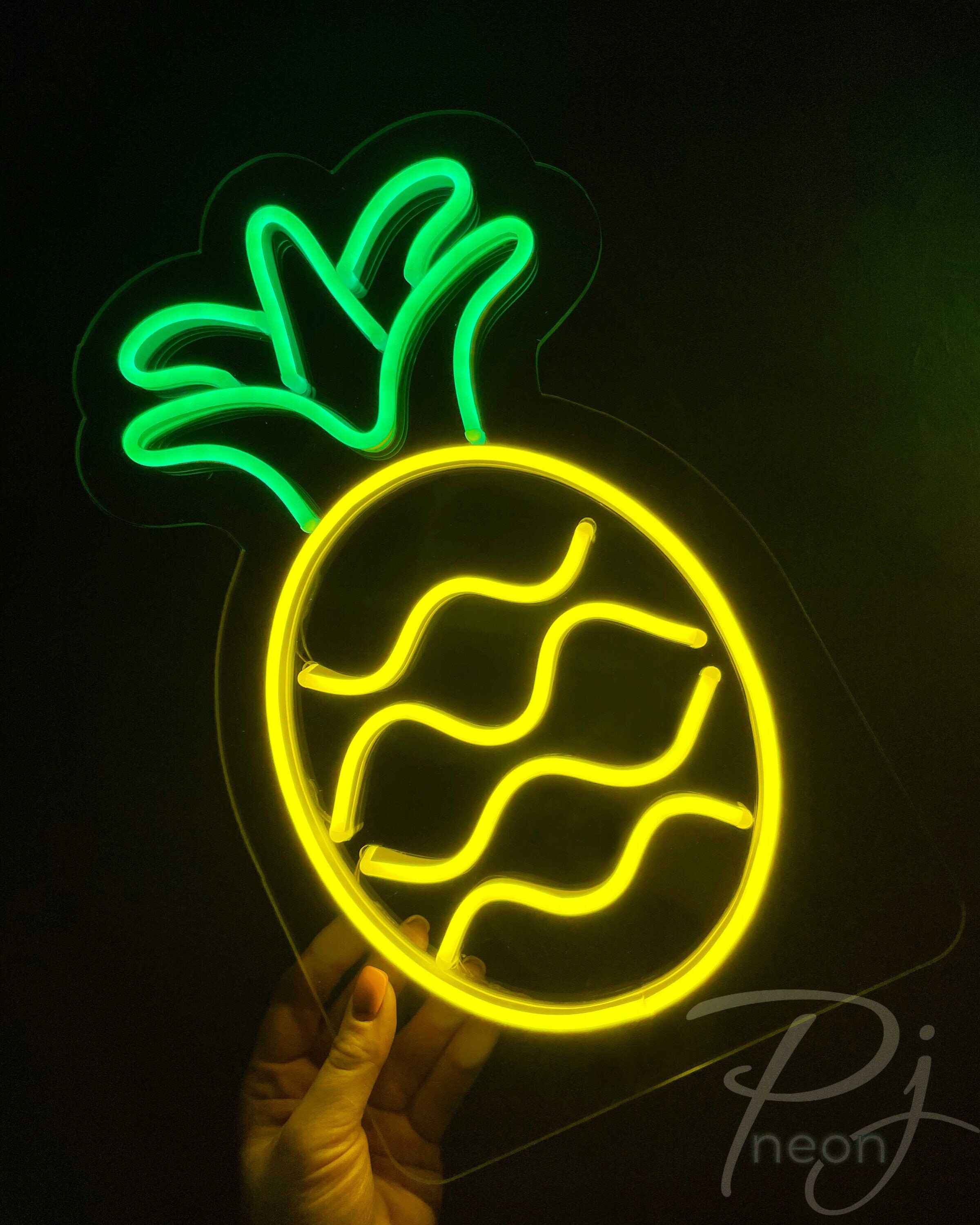 Pineapple sign Pineapple lamp Custom neon sign Neon light sign Etsy