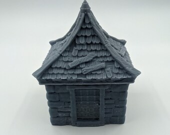 Cabaña pequeña con techo dañado por Black Scroll Games