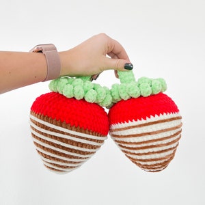 Large Chocolate Covered Strawberry Amigurumi Crochet Pattern PDF