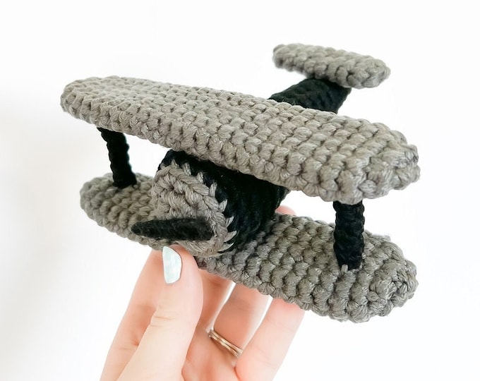 Crochet Airplane Amigurumi Pattern | Modern Biplane Toy (PDF Pattern)