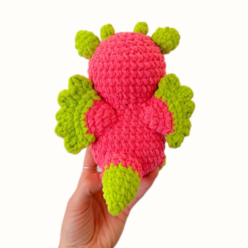 Patrón de ganchillo de dragón de fruta del dragón / Peluche amigurumi divertido para principiantes (descarga en PDF) imagen 7