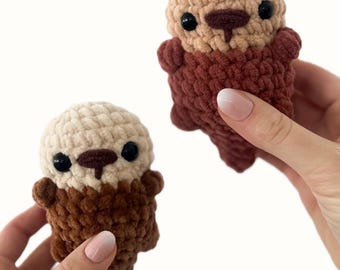 No Sew Tiny Baby Otter Plush Amigurumi - Crochet Pattern PDF