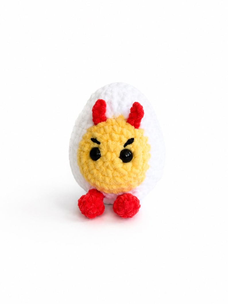 Deviled Egg Crochet Pattern PDF | Funny Amigurumi Food Crochet Pattern | Cute Egg Plushie | Beginner Crochet Pattern | Punimals image 2
