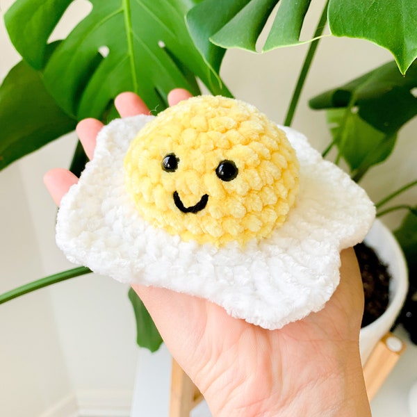 Little Fried Egg Friend Velvet Crochet Pattern PDF