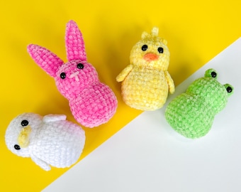 Bulbous Buddies Crochet Pattern Bundle PDF with Frog, Bunny, Chick, and Duck