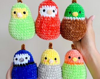 Pear-Akeet and Friends Pear Birds 6in1 Crochet Pattern PDF