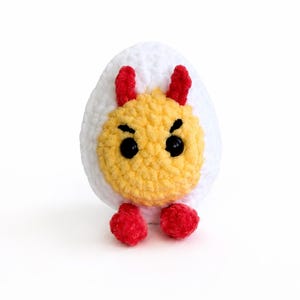 Deviled Egg Crochet Pattern PDF | Funny Amigurumi Food Crochet Pattern | Cute Egg Plushie | Beginner Crochet Pattern | Punimals image 5