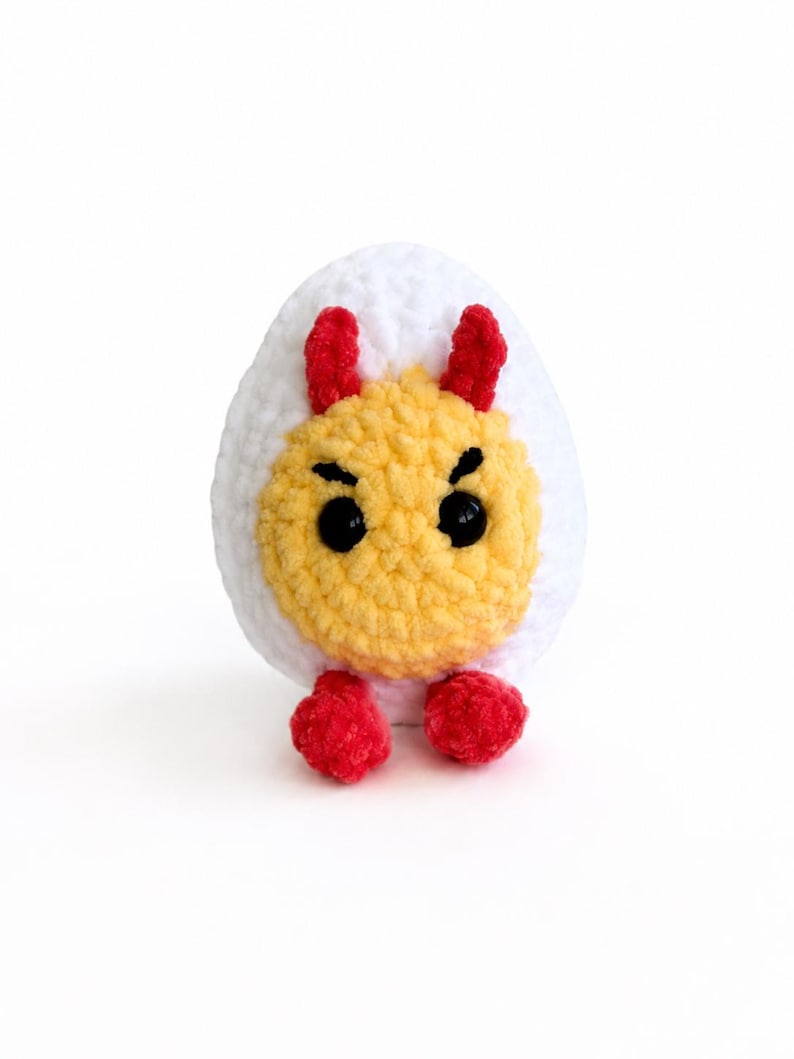 Deviled Egg Crochet Pattern PDF | Funny Amigurumi Food Crochet Pattern | Cute Egg Plushie | Beginner Crochet Pattern | Punimals image 5
