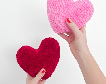 Large Plush Heart Crochet Pattern PDF