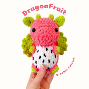 Patrón de ganchillo de dragón de fruta del dragón / Peluche amigurumi divertido para principiantes (descarga en PDF) imagen 5