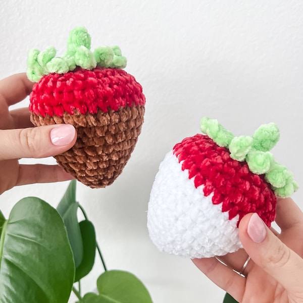 Mid Sized Chocolate Covered Strawberry Crochet Pattern PDF