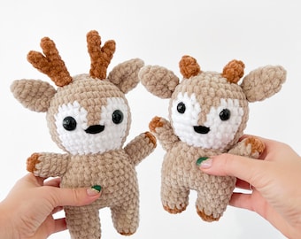 Large and Small Reindeer Plush Duo Crochet Patterns Pack PDF