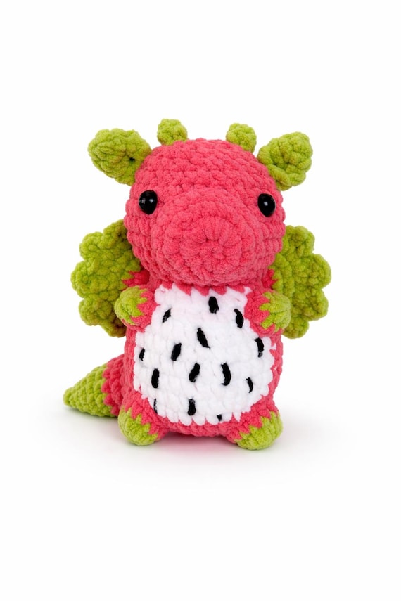 Dragonfruit Dragon Crochet Pattern | funny Beginner Amigurumi Plushie (PDF Download)