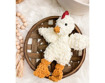 Chicken Lovey, Farm Themed Baby Shower Western Nursery Decor, Baby Security Blanket, Farm Nursery, Chicken Snuggler, Baby Lovey Animal