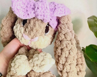 Brown Bunny Lovey, Lovey babyspeelgoed, deken konijn, knuffelkonijn, knuffeldier, peuterspeelgoed, veiligheidsdeken, neutraal cadeau pasgeborene