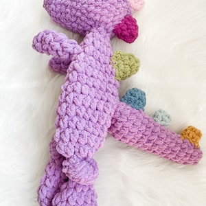 Dinosaur Stuffed Animal, Plush Toy Dinosaur, Dinosaur Gift for Girls, Baby Snuggle Animals, Baby Cuddle Blanket, Security Blanket image 4