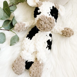 Cow Lovey, Cow Nursery Decor, Lovey Blanket, Farm Animal Nursery Decor, Baby Snuggle Animal, Security Blanket, Highland Cow Decor
