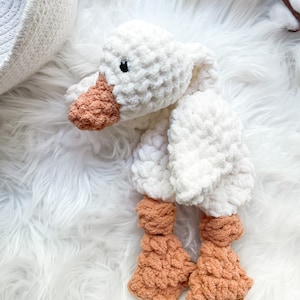 Baby Goose Lovey Snuggler, Goose Plush Toy, Fairytale Nursery Decor, Baby Lovey Animal, Silly Goose Baby Gift, Security Blanket