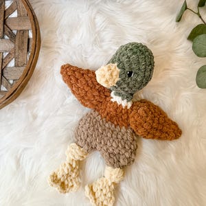 Mallard Duck Crochet Baby Lovey Blanket, Duck Nursery Decor, Hunting Nursery Decor, Baby Shower Gifts, Duck Hunting Gift, Security Blanket
