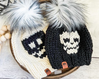 Halloween Knit Hats, Boo Basket Filler, Halloween Baby CostumeToddler Knit Hat, Adult Halloween Hat, Baby’s First Halloween