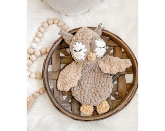 Owl Baby Lovey Animal, Owl Nursery Decor, Woodland Nursery Decor, Security Blanket, Wizard Nursery, Forest Nursery Decor