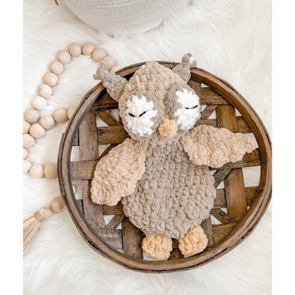 Owl Baby Lovey Animal, Owl Nursery Decor, Woodland Nursery Decor, Security Blanket, Wizard Nursery, Forest Nursery Decor