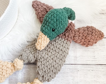 Mallard Duck Lovey Snuggler , Duck Nursery Decor, Baby Snuggle Animal, Hunting Themed Nursery, Baby Cuddle Blanket, Security Blanket