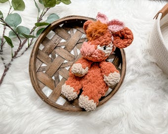 Mini Highland Cow Lovey, Stuffed Animal, Farm Nursery, Western Nursery, Security Blanket, Highland Cow Nursery Decor, Baby Shower Gift