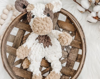 Cow Lovey Snuggler, Cow Nursery Decor, Baby Lovey Blanket, Farm Nursery Decor, Western Nursery, Security Blanket, Farm Nursery Decor