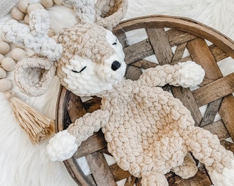 Deer Lovey Snuggler, Woodland Nursery, Buck Lovey, Baby Lovey Animal, Vintage Hunting Nursery, Woodland Baby Shower, Deer Baby Gift