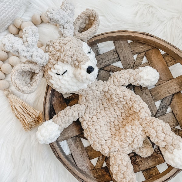 Deer Lovey Snuggler, Woodland Nursery, Buck Lovey, Baby Lovey Animal, Vintage Hunting Nursery, Woodland Baby Shower, Deer Baby Gift