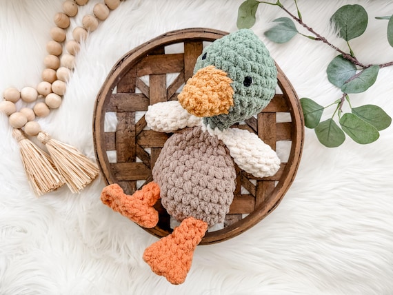 Duck Lovey Snuggler, Hunting Nursery Decor, Duck Baby Toy, Baby, Cuddle Blanket, Security Blanket