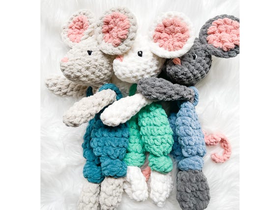Mouse Lovey Baby Lovey Animal Crochet Snuggler Mouse in Overalls Baby Shower Gift Security Blanket Gender Neutral Baby Gift Etsy Canada