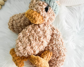 Duck Lovey Snuggler, Plush Della Duck, Stuffie, Baby Gift, Mallard Duck Lovey, Stuffed Animal, Security Blanket, Baby Girl Gift