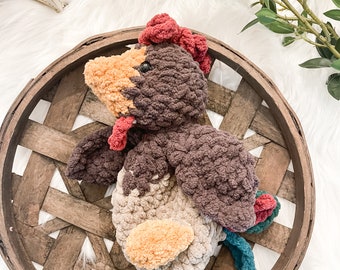 Rooster Baby Lovey, Farm Themed Baby Shower,  Western Nursery Decor, Security Blanket, Baby Snuggle Animal, Chicken Baby Blanket, Cuddle Toy