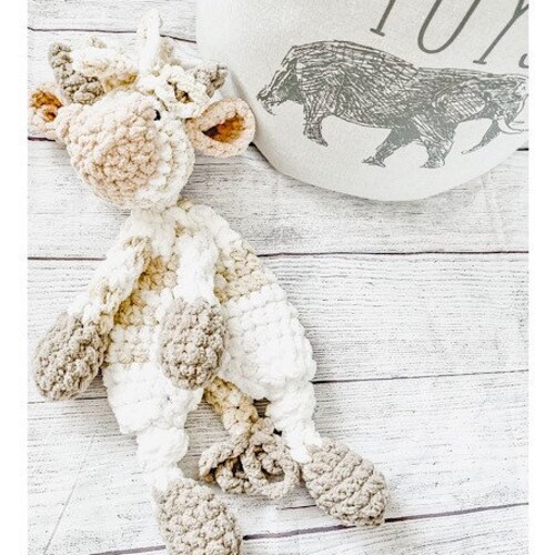 Highland Cow Lovey Cow Nursery Decor Lovey Blanket Farm Etsy