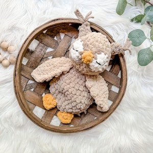 Owl Baby Lovey, Owl Nursery Decor, Baby Shower Decor, Baby Lovey Animal, Woodland Nursery Decor, Security Blanket, Forest Nursery Decor