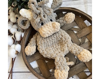 Highland Cow Lovey, Cow Nursery Decor, Baby Lovey Animal, Western Nursery Decor, Lovey Blanket, Crochet Highland Cow Plush, Security Blanket