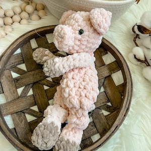 Pig Lovey Toy for Baby, Farm Nursery Decor, Baby Girl Gift, Security Blanket, Pig Stuffed Animal, Baby Shower Gift, Baby Lovey Animal