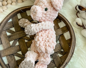 Pig Stuffed Animal for Baby, Pig Baby Girl Gift, Farm Animal Baby Shower Gift, Security Blanket, Farm Animal Toddler Room