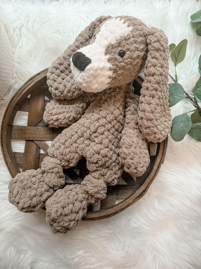 Puppy Stuffed Animal Lovey, Dog Stuffed Animal, Baby Lovey, Baby Cuddle Toy, Hunting Nursery Decor, Dog Themed Baby Gift, Security Blanket image 10